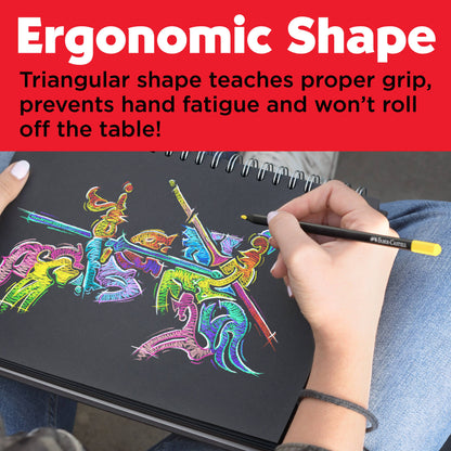 Faber-Castell / Creativity for Kids - Super Soft Black Edition Colored Pencils, Neon & Pastel 12Ct