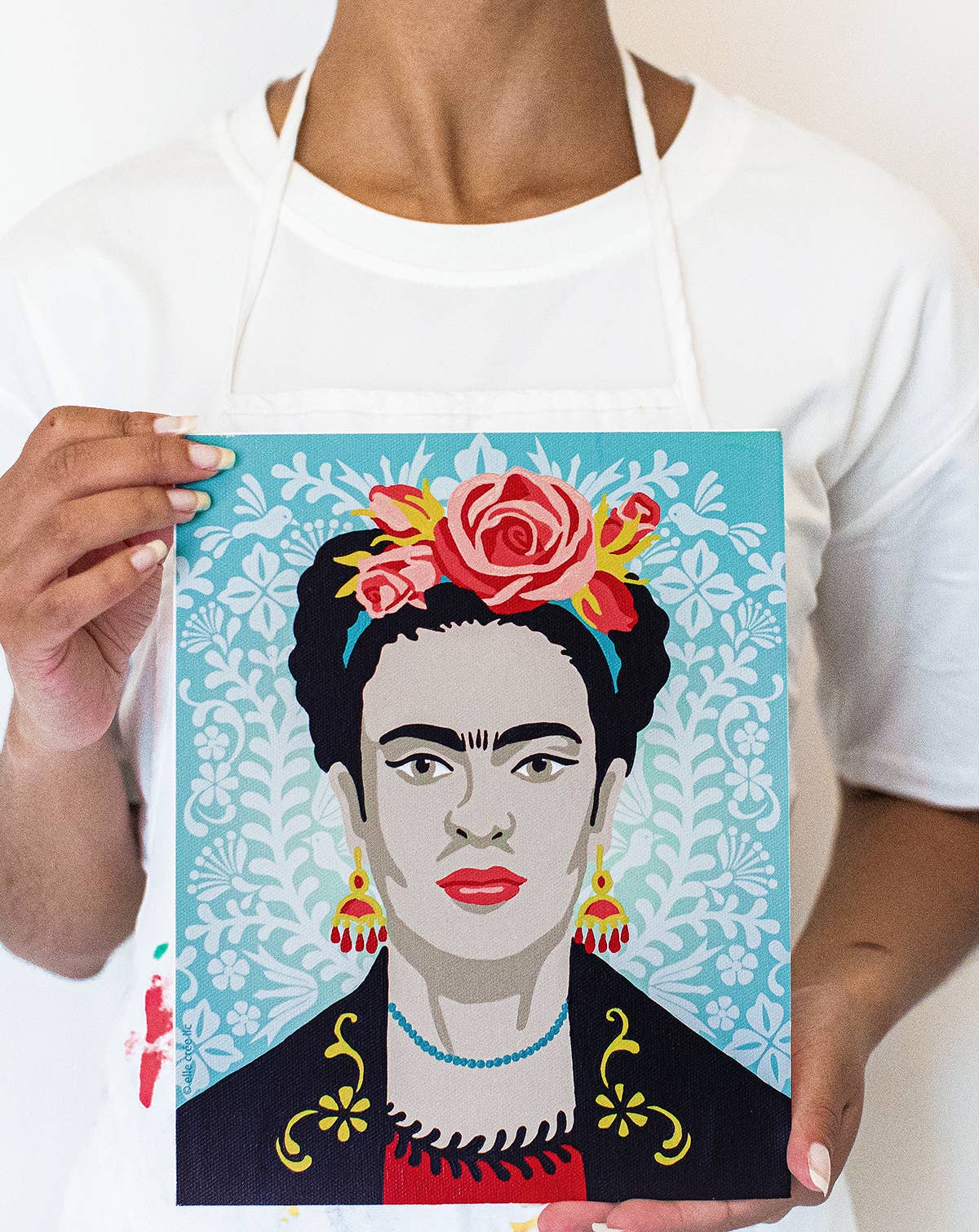 Elle Crée - Turquoise Frida with Flowers Paint-by-Number Kit