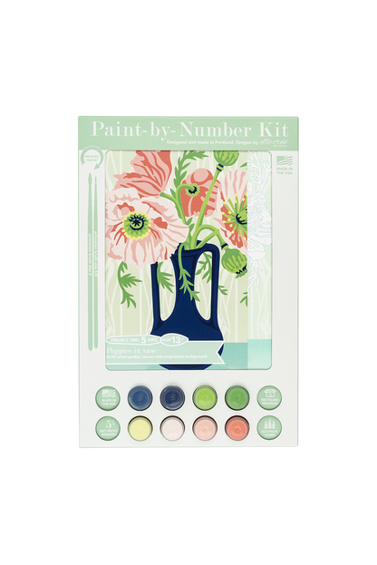 Elle Crée (She Creates) - Poppies in Vase Paint-by-Number Kit