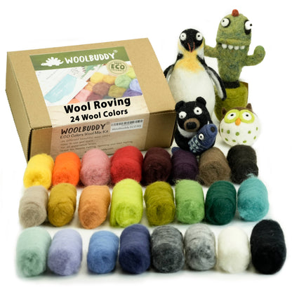 Woolbuddy - Eco Wool Fiber Collection Kit – 24, 40, or 60 Colors