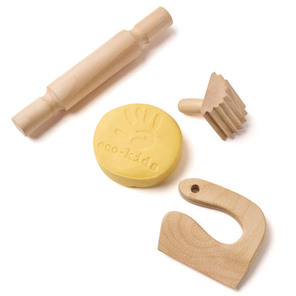 elseware unplug / eco-kids - Eco-Dough Wooden Tools - 12 Assorted, All-Natural, Kid-Safe