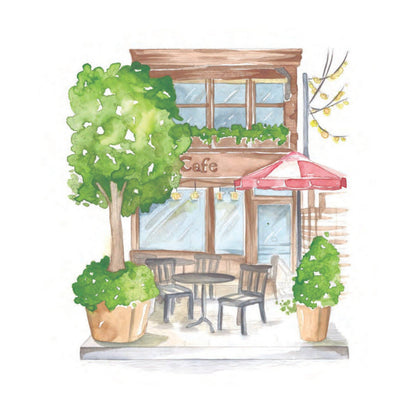 Willow Wolfe USA - Cozy Cafés Watercolor Workbook by Nya Wolfe