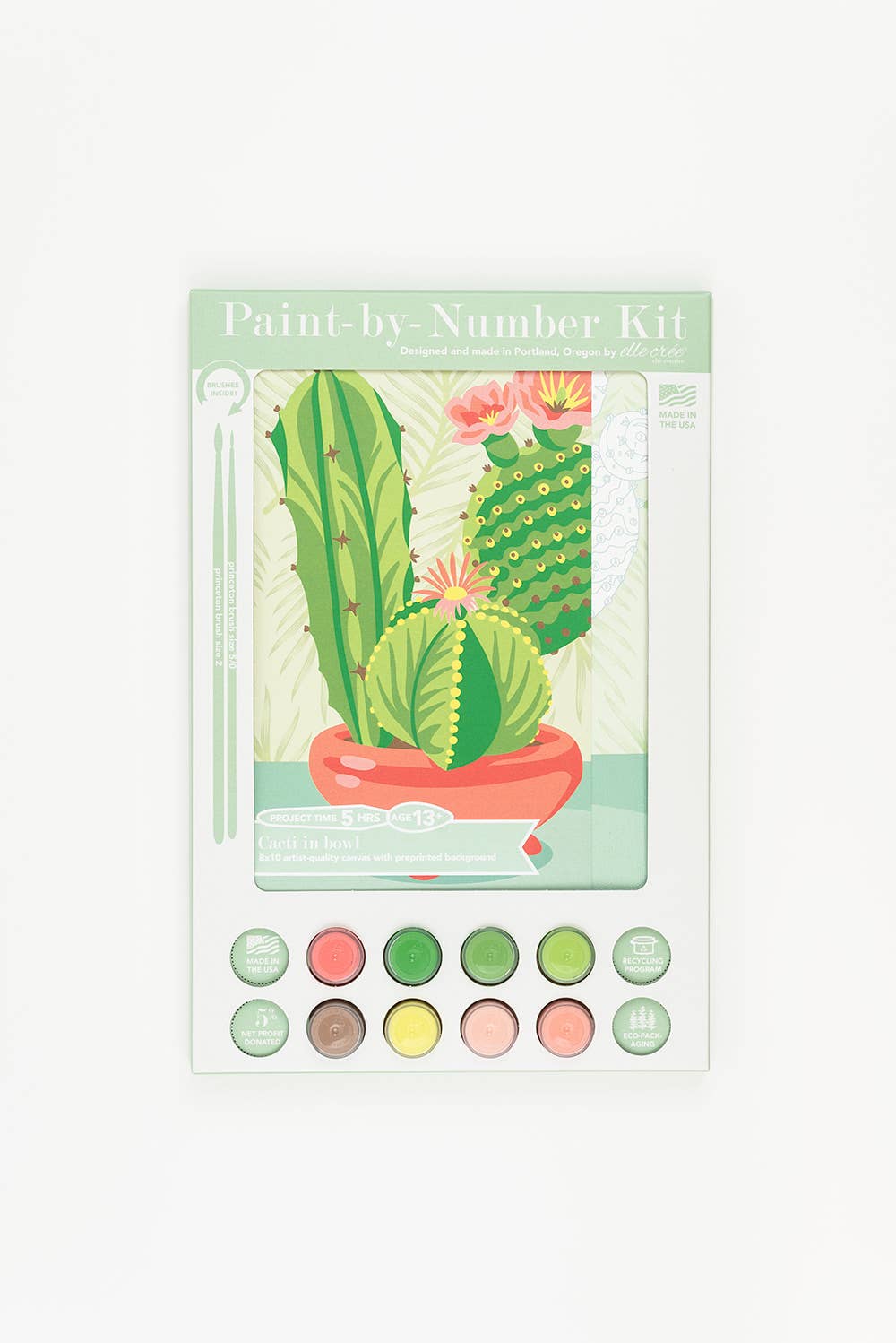 Elle Crée (She Creates) - Cacti in Bowl Paint-by-Number Kit