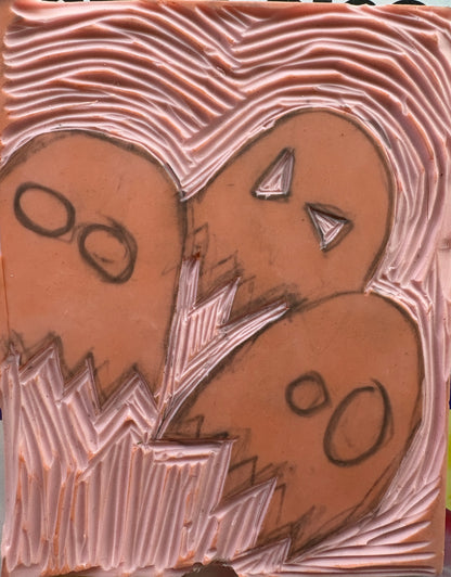 Sunday October 25th Simple Shapes Linocut Reduction Print