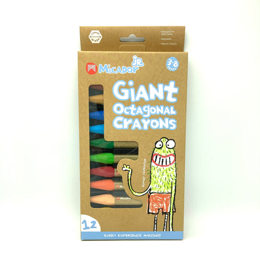 Micador Jr. Giant Octagonal Crayons 12 Clr