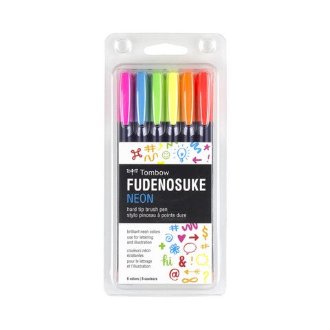 Tombow Fudenosuke Neon 6pk