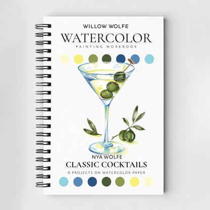 Willow Wolfe USA - Classic Cocktails Watercolor Workbook