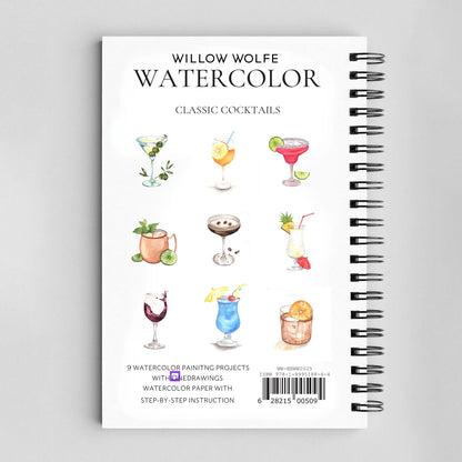 Willow Wolfe USA - Classic Cocktails Watercolor Workbook