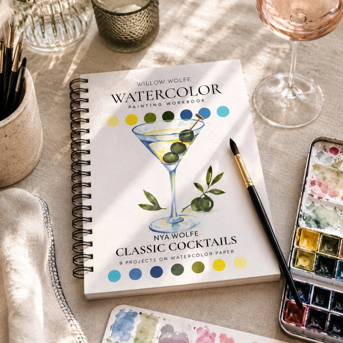 Willow Wolfe USA - Classic Cocktails Watercolor Workbook