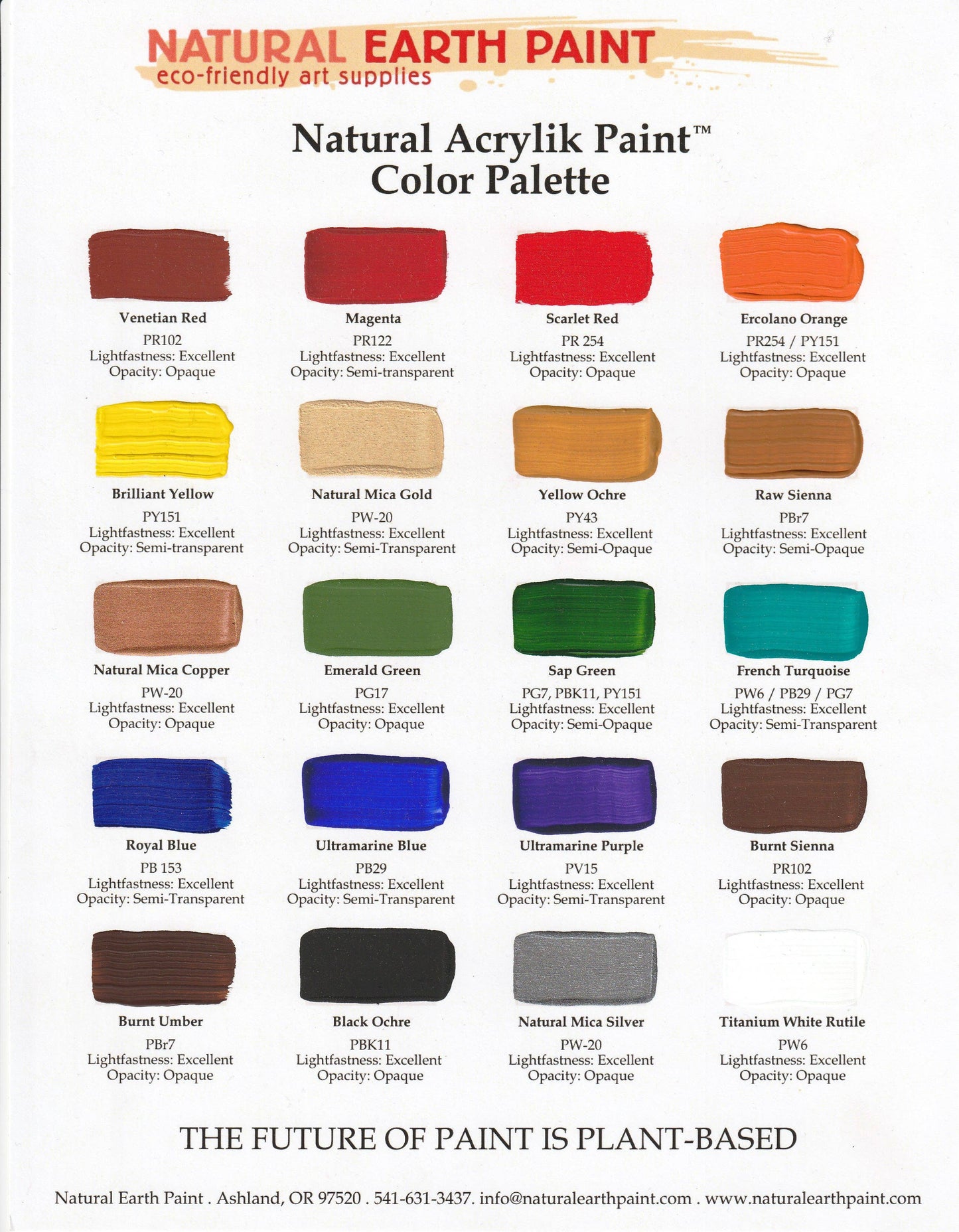 Natural Earth Paint - Natural Acrylik Paint™ - Individual Tubes