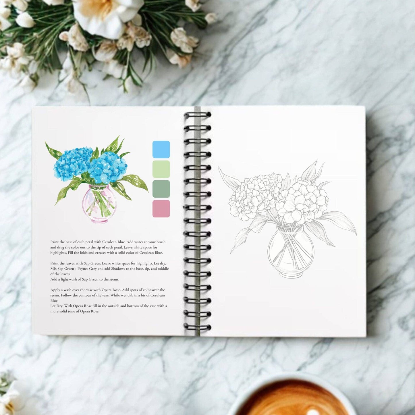 Willow Wolfe USA - Bold Flowers Watercolor Workbook