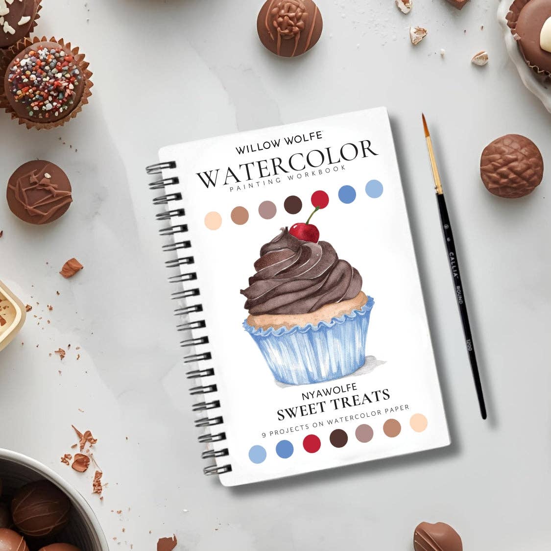 Willow Wolfe USA - Sweet Treats Watercolor Workbook by Nya Wolfe