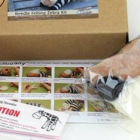 Woolbuddy - Needle Felting Zebra Kit