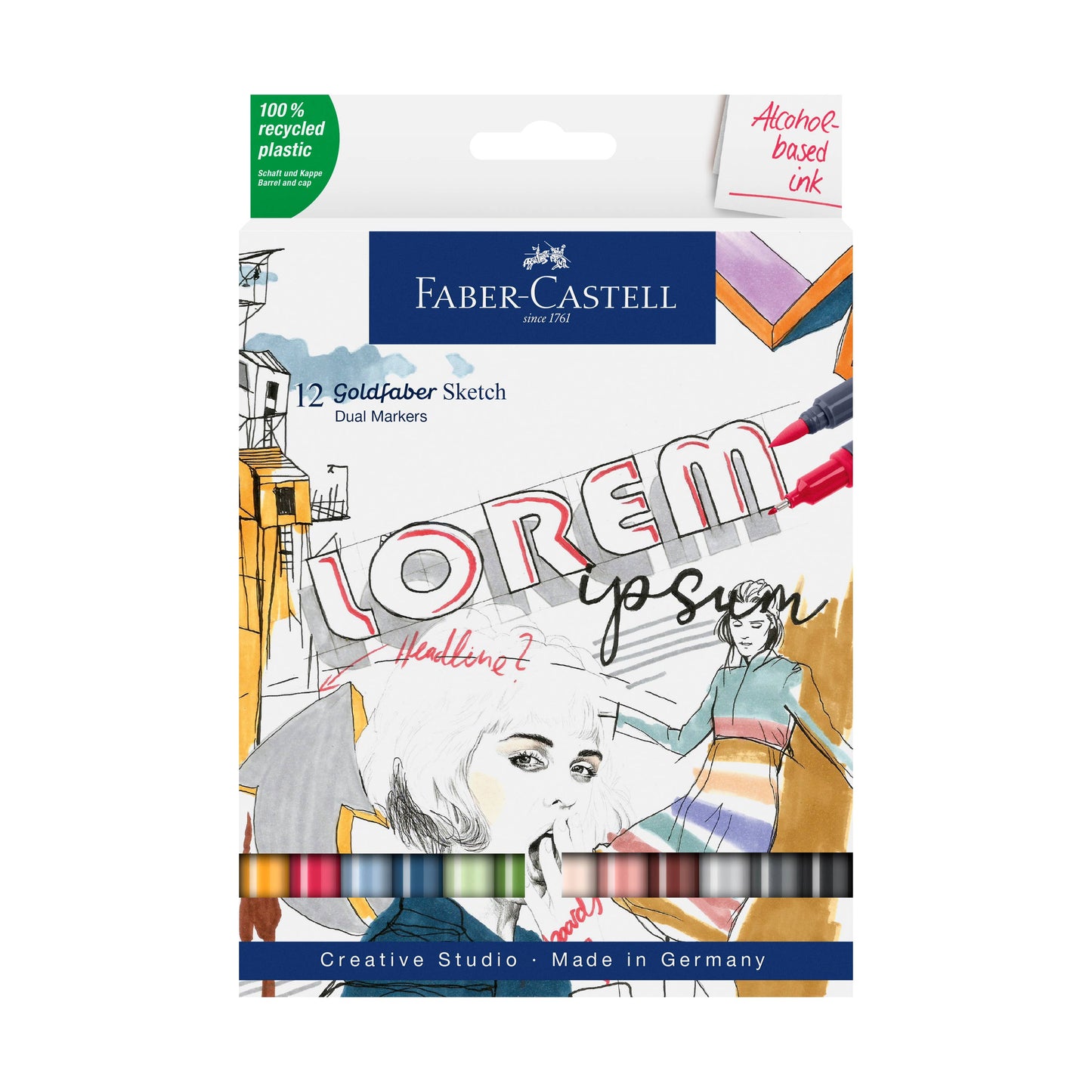 Faber-Castell / Creativity for Kids - Goldfaber Sketch Markers, Wallet of 12 Vibrant Colors