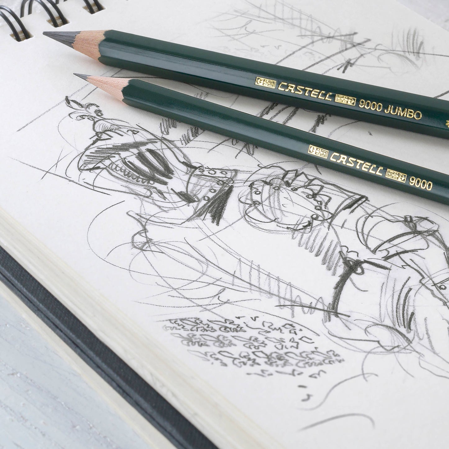 Faber-Castell / Creativity for Kids - Castell 9000 4 Count Jumbo Graphite Pencil Set with Tools