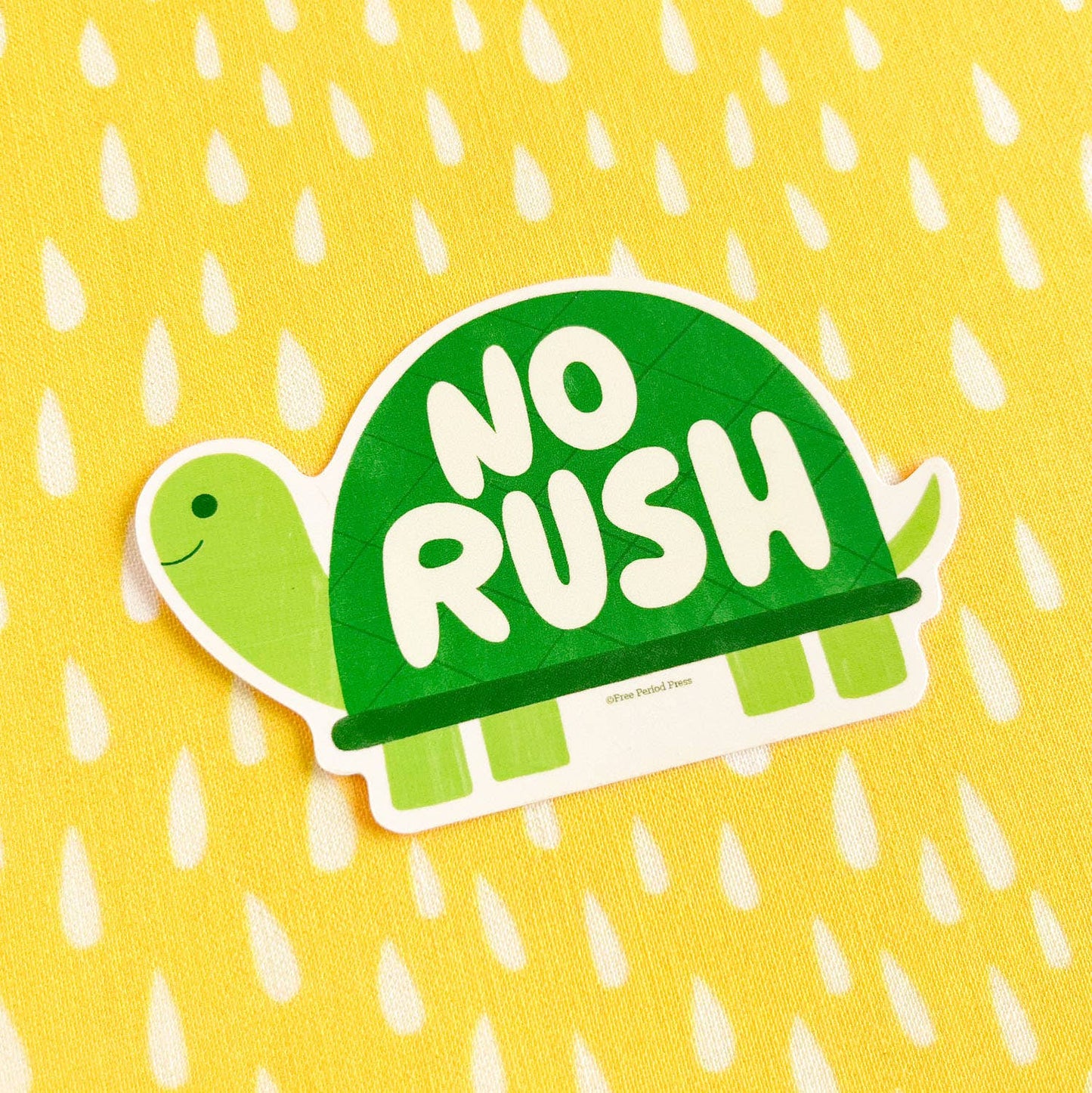 Free Period Press - No Rush Turtle Vinyl Decal Sticker