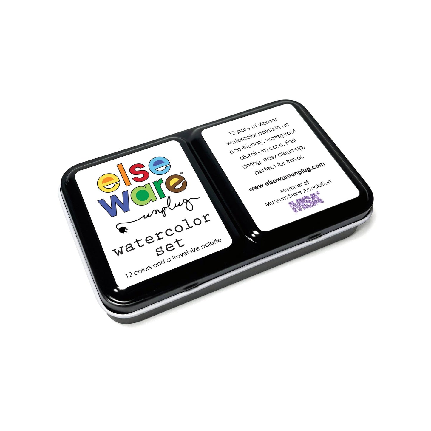 elseware unplug / eco-kids - Watercolor Set - Travel-Friendly Metal Palette - 12 Colors