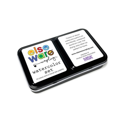 elseware unplug / eco-kids - Watercolor Set - Travel-Friendly Metal Palette - 12 Colors