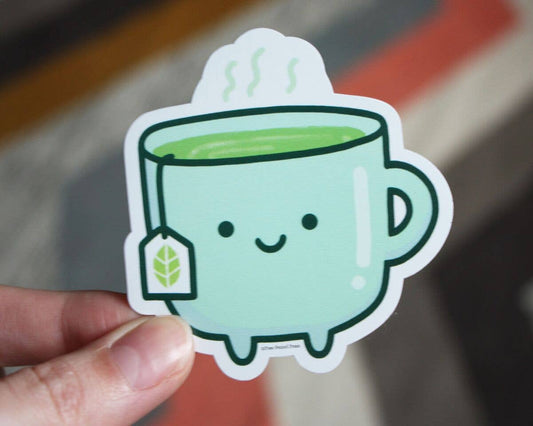 Free Period Press - Green Tea Cup Vinyl Decal Sticker
