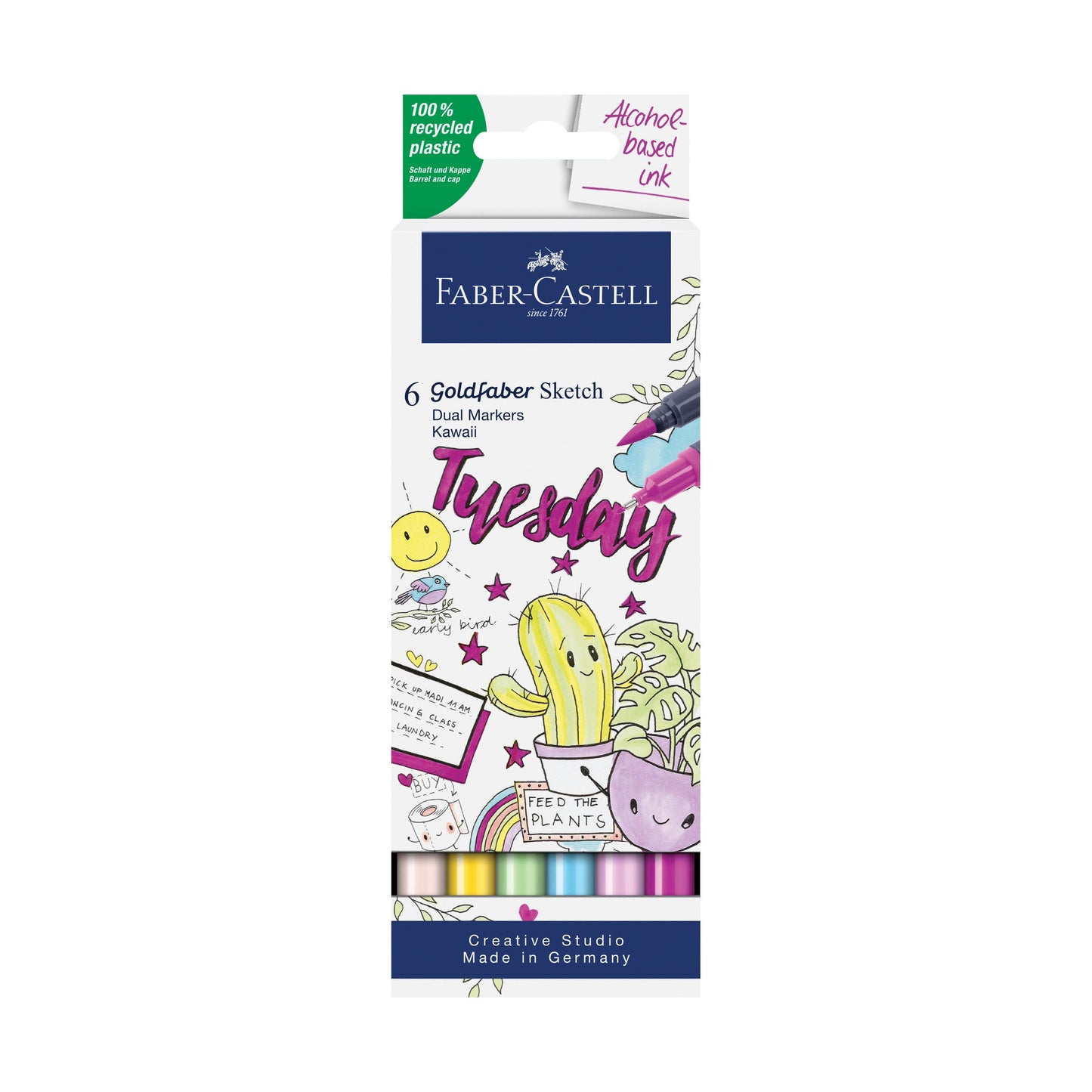 Faber-Castell / Creativity for Kids - Goldfaber Sketch Markers, Kawaii - Wallet of 6