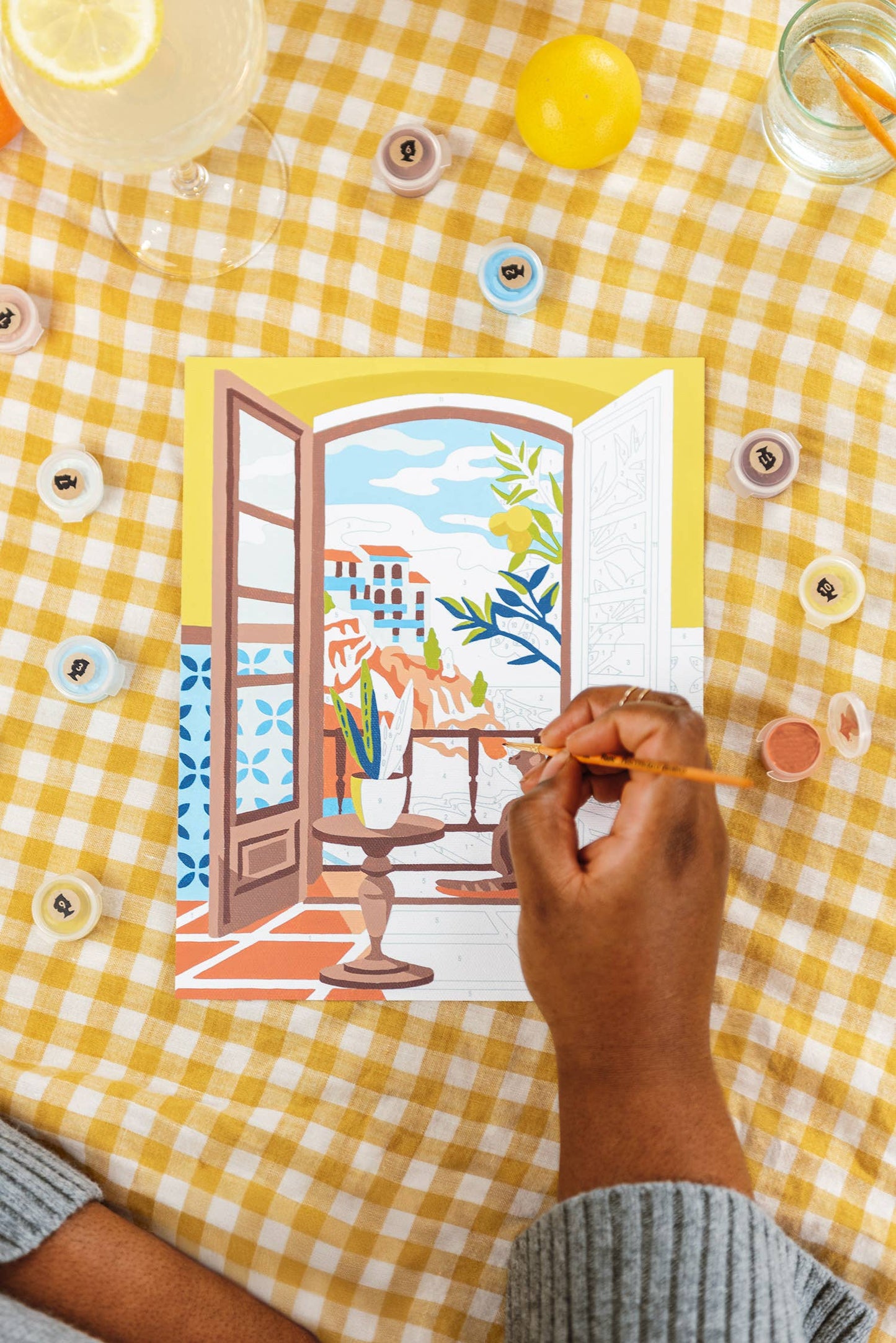 Elle Crée - Coastal Catnap Paint-by-Number Kit