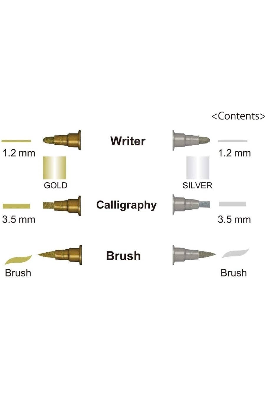 Kuretake Gold and  Silver Assortment Set