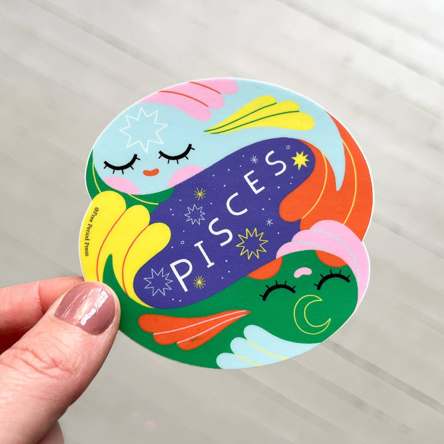 Free Period Press - Pisces Zodiac Vinyl Decal Sticker | Soft & Dreamy Fish