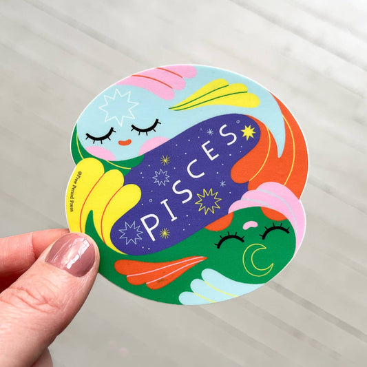 Free Period Press - Pisces Zodiac Vinyl Decal Sticker | Soft & Dreamy Fish