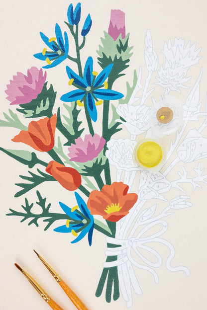 Elle Crée - California Wildflowers Paint-by-Number Kit