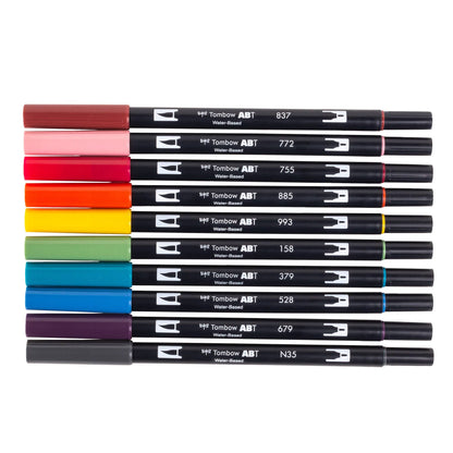 Tombow - Dual Brush Pen Art Markers 10-Pack, Nineties