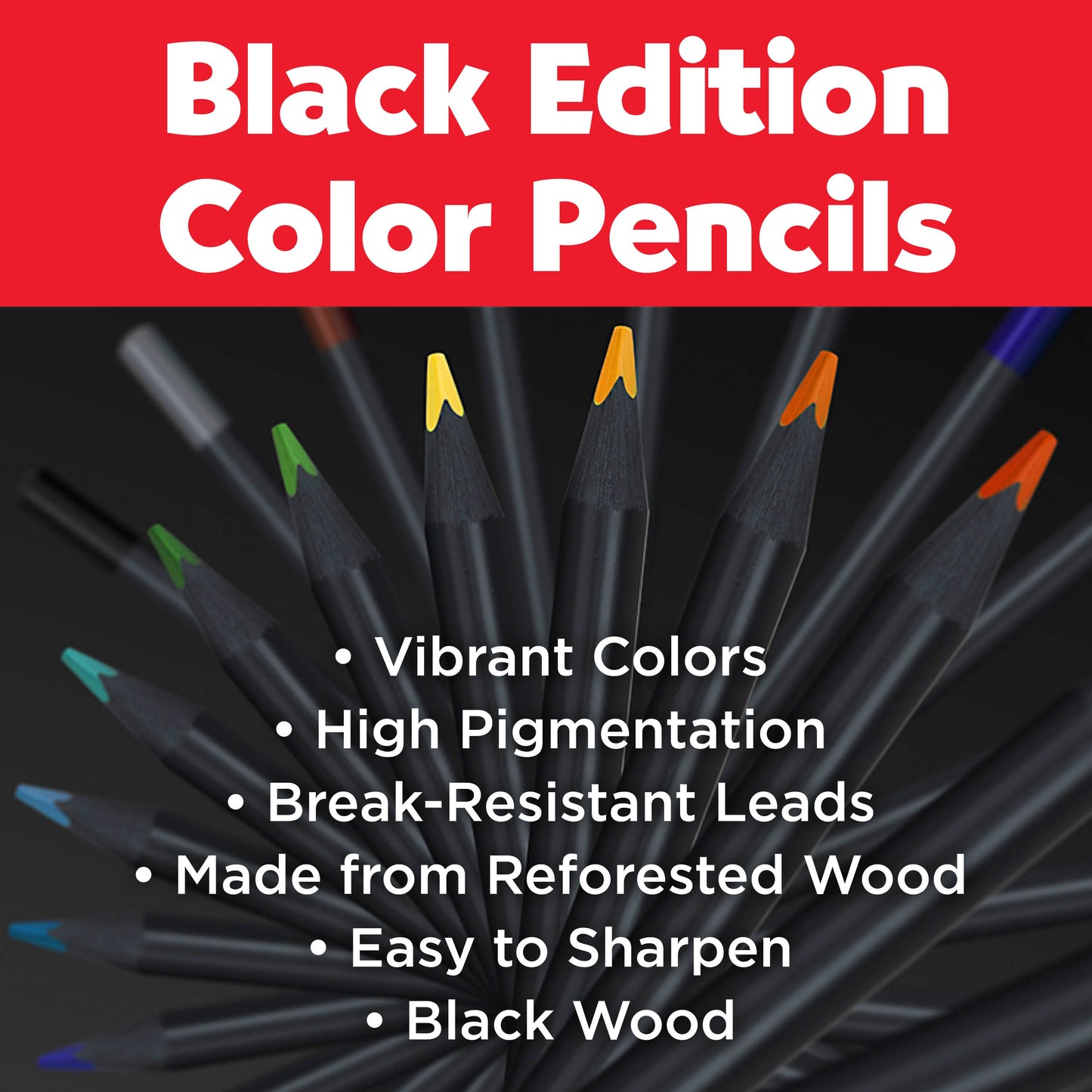 Faber-Castell - Super Soft Black Edition Colored Pencils, Box of 24
