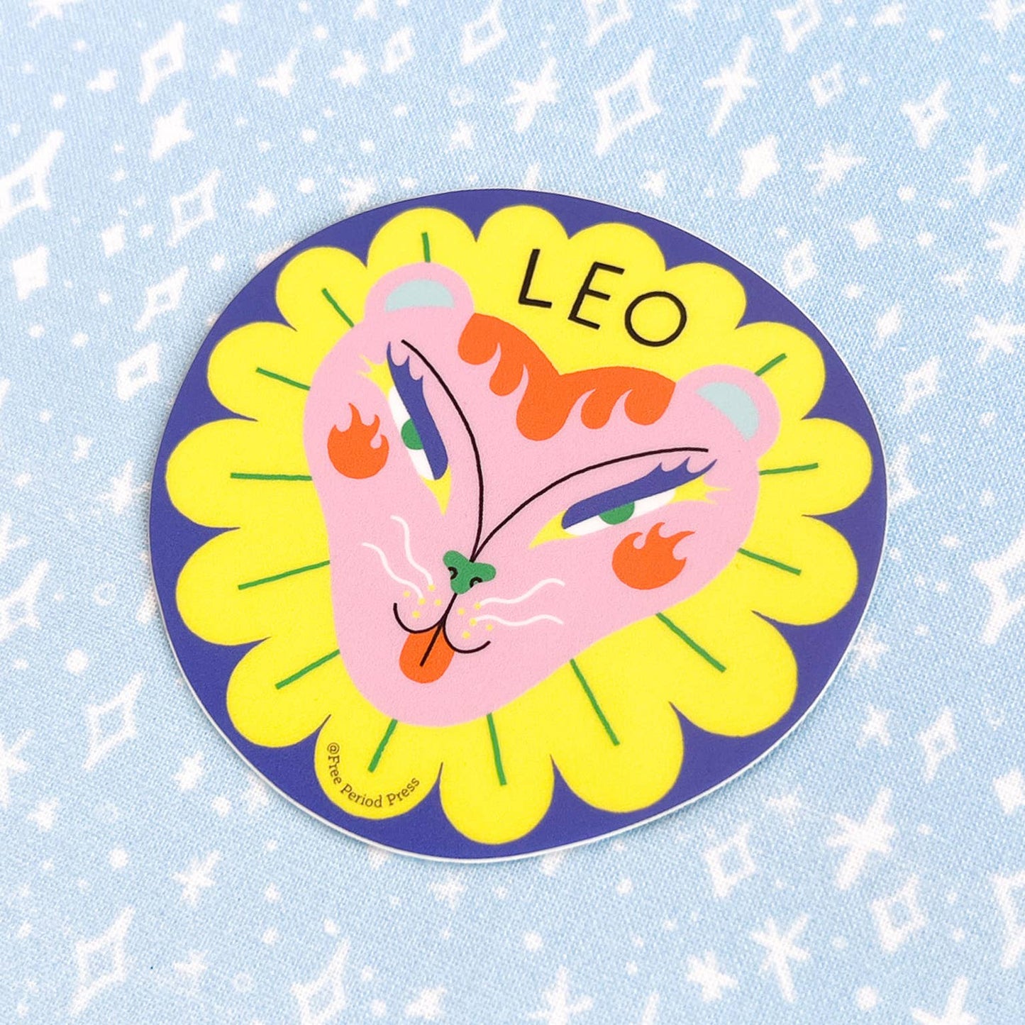 Free Period Press - Leo Zodiac Vinyl Decal Sticker | Radiant Lion