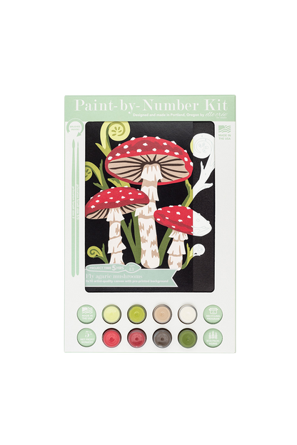 Elle Crée - Fly Agaric Mushrooms Paint-by-Number Kit