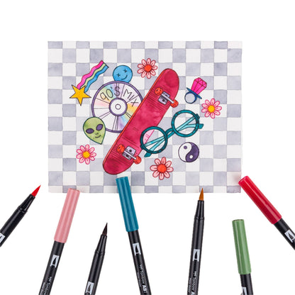 Tombow - Dual Brush Pen Art Markers 10-Pack, Nineties