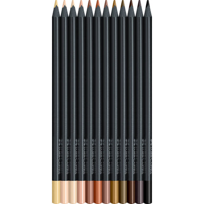 Faber-Castell / Creativity for Kids - Super Soft Black Edition Color Pencils: 12 Ct Skin Tones
