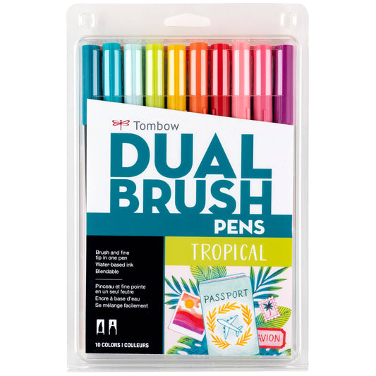 Tombow - Dual Brush Pen Art Markers: Tropical - 10-Pack