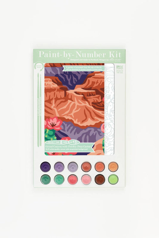 Elle Crée (She Creates) - Grand Canyon with Prickly Pear Cactus Paint-by-Number Kit