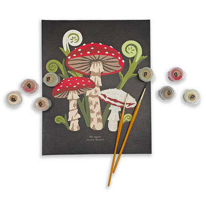 Elle Crée - Fly Agaric Mushrooms Paint-by-Number Kit
