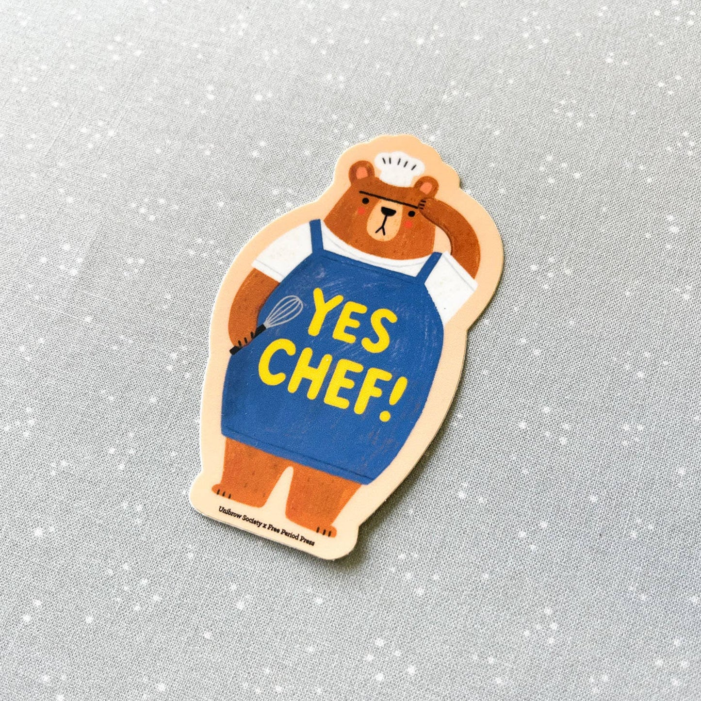 Free Period Press - Yes Chef Bear Vinyl Decal Sticker