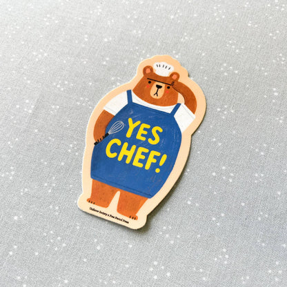 Free Period Press - Yes Chef Bear Vinyl Decal Sticker