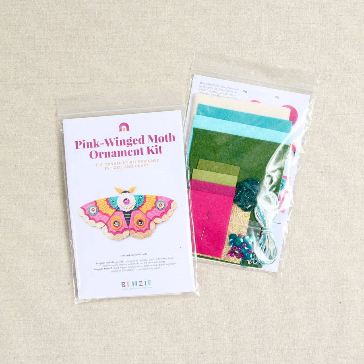 Benzie Design - Blue Moth Felt Ornament Kit