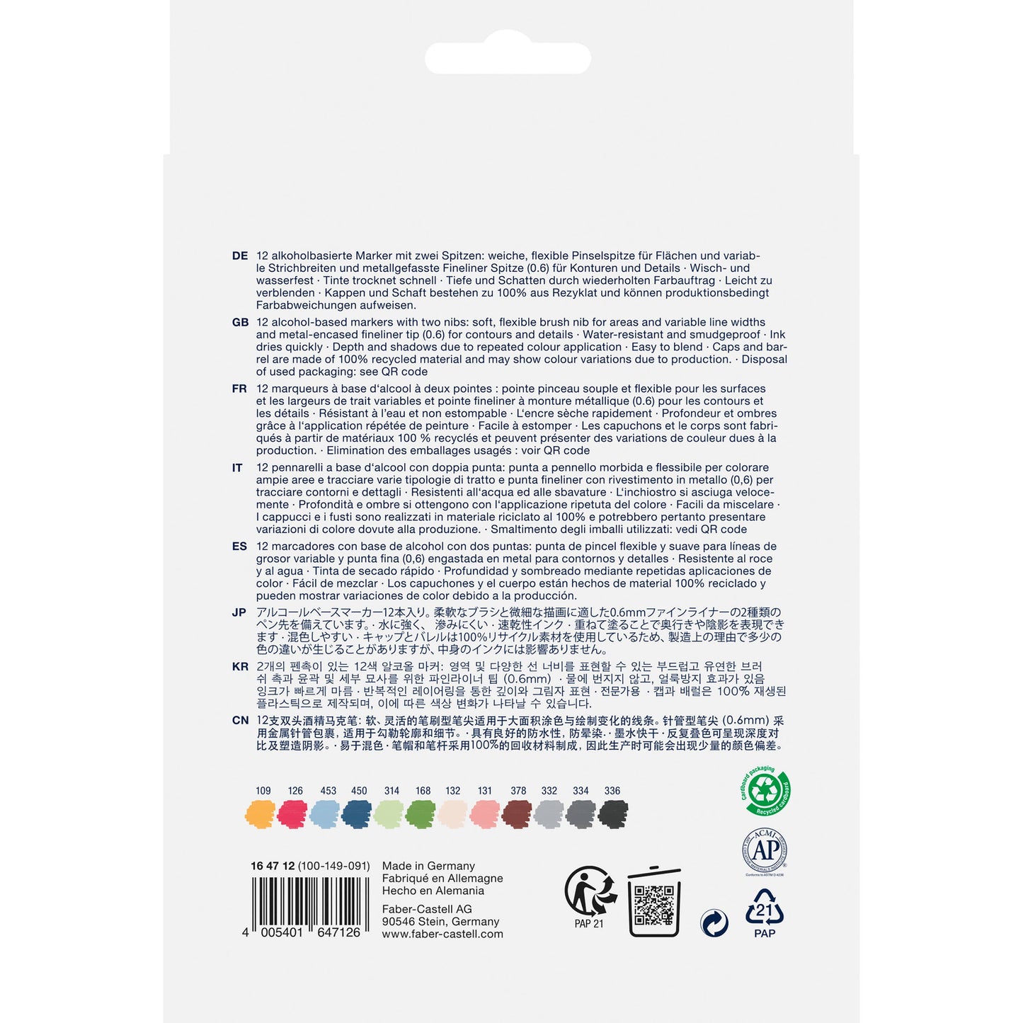 Faber-Castell / Creativity for Kids - Goldfaber Sketch Markers, Wallet of 12 Vibrant Colors
