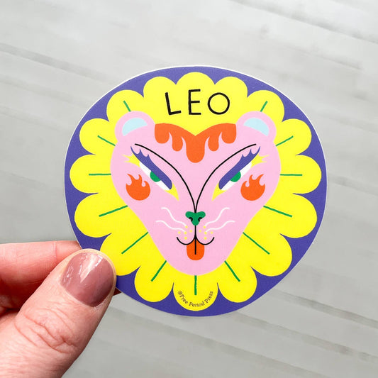Free Period Press - Leo Zodiac Vinyl Decal Sticker | Radiant Lion