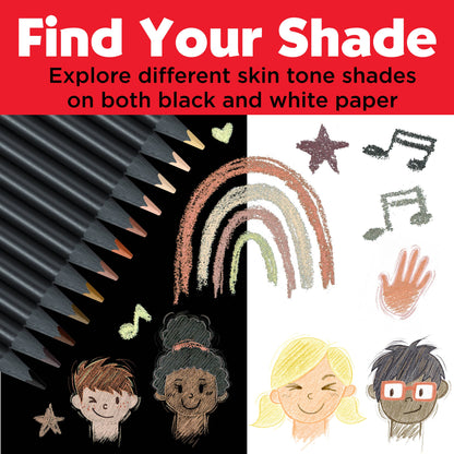 Faber-Castell / Creativity for Kids - Super Soft Black Edition Color Pencils: 12 Ct Skin Tones