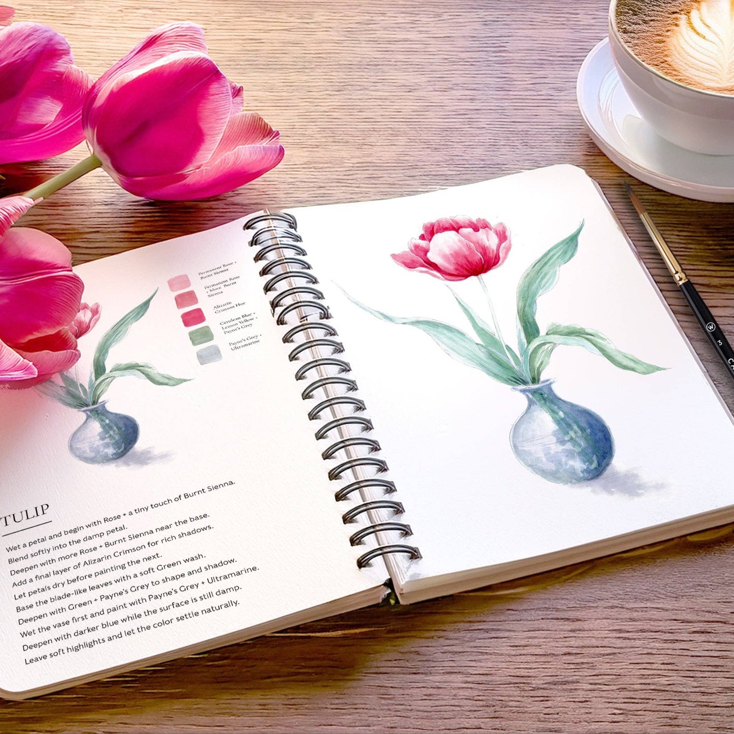 Willow Wolfe USA - Blooms & Bouquets Watercolor Workbook by Willow Wolfe