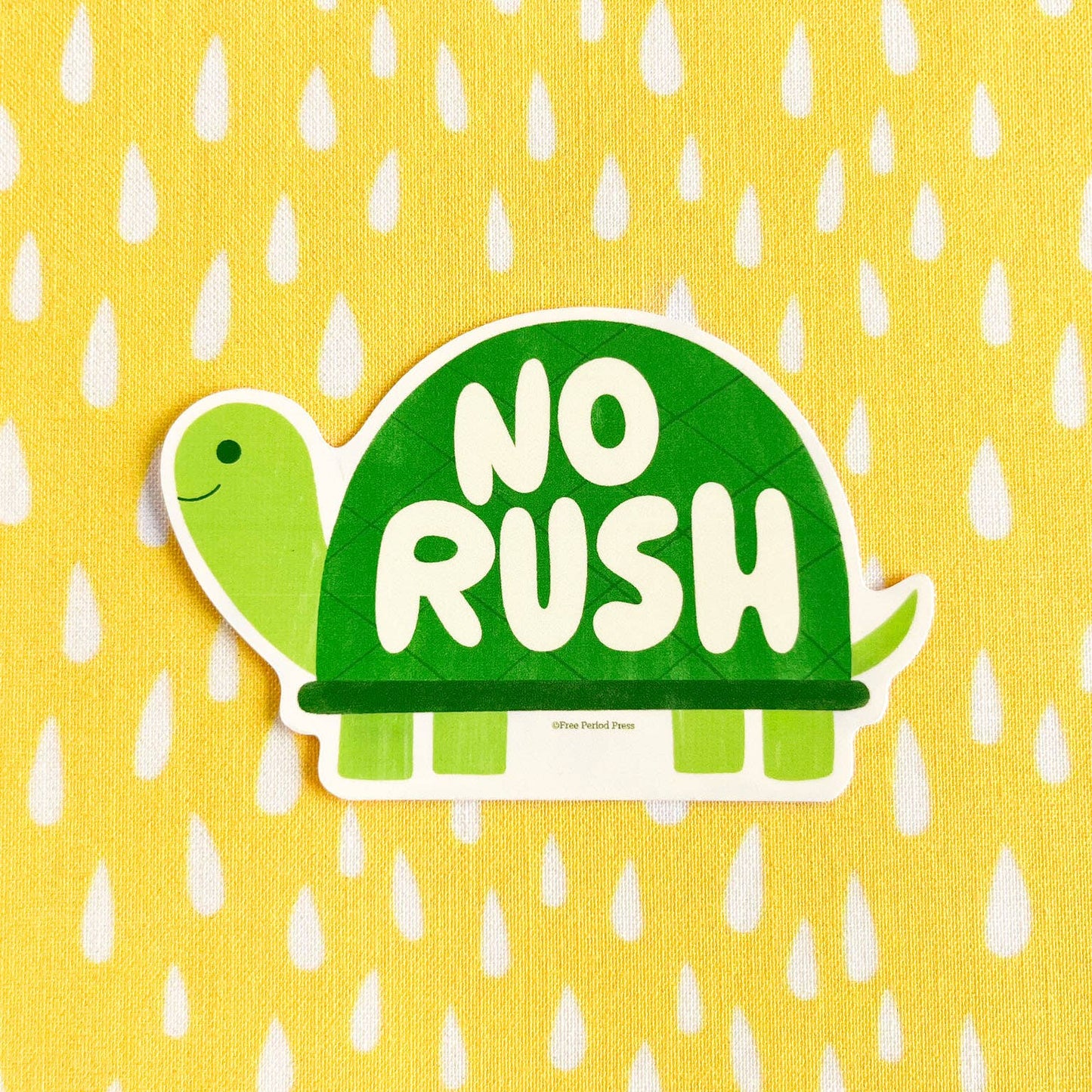 Free Period Press - No Rush Turtle Vinyl Decal Sticker