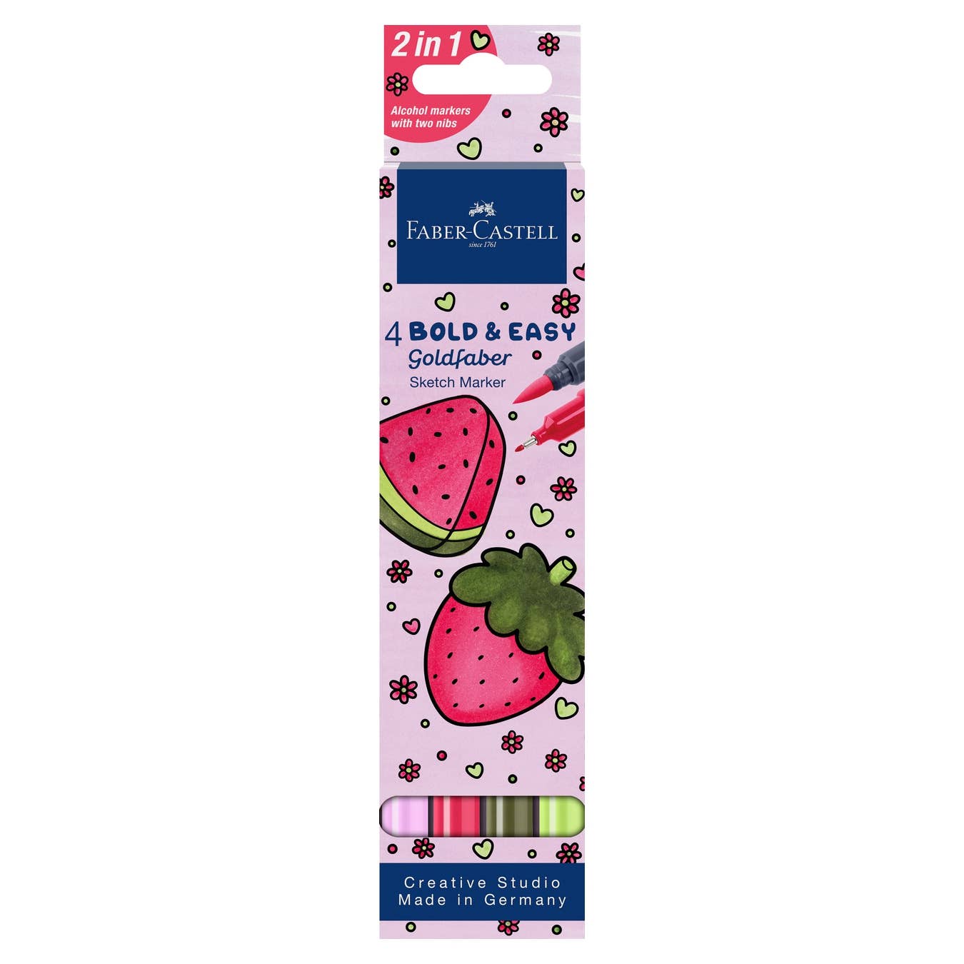 Faber-Castell / Creativity for Kids - Goldfaber Sketch Markers, Bold & Easy Fruit 4 Ct Wallet