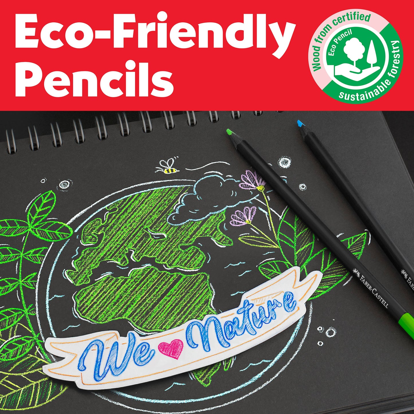 Faber-Castell / Creativity for Kids - Super Soft Black Edition Color Pencils: 12 Ct Skin Tones