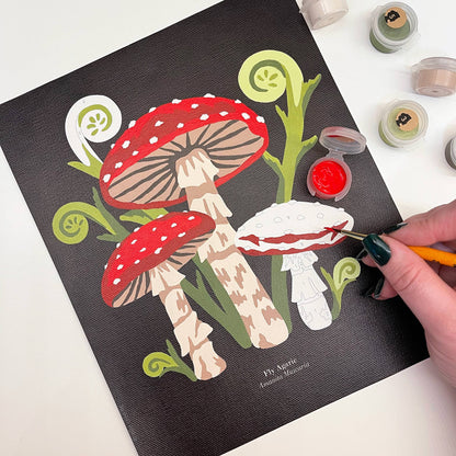 Elle Crée - Fly Agaric Mushrooms Paint-by-Number Kit