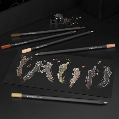 Faber-Castell / Creativity for Kids - Super Soft Black Edition Color Pencils: 12 Ct Skin Tones